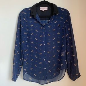 Philosophy "Dog" Flowy Button-up Dress Shirt XS